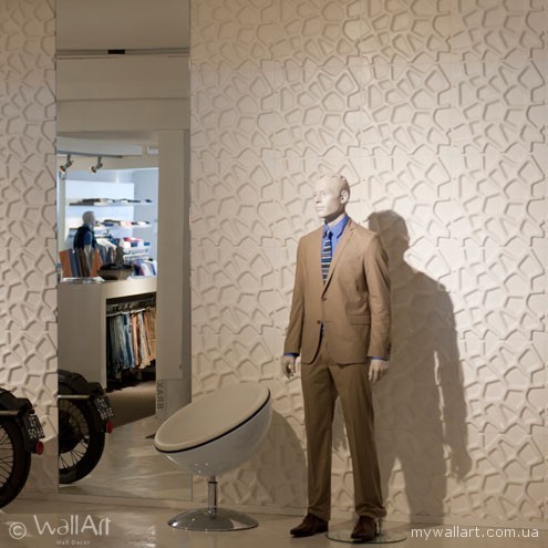 Дизай интерьера магазина с 3d панелями WallArt